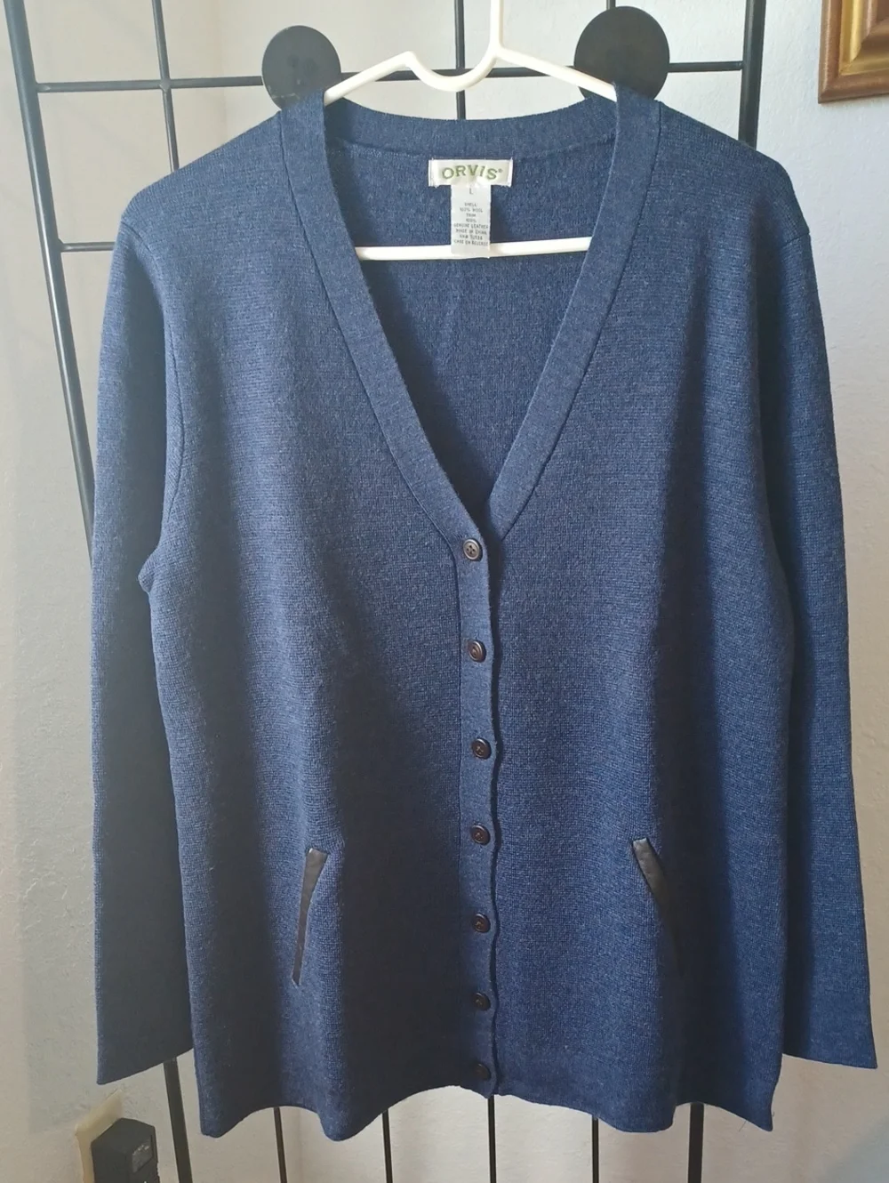Orvis Women's Dark Navy Button-Up V-Neck Cardigan